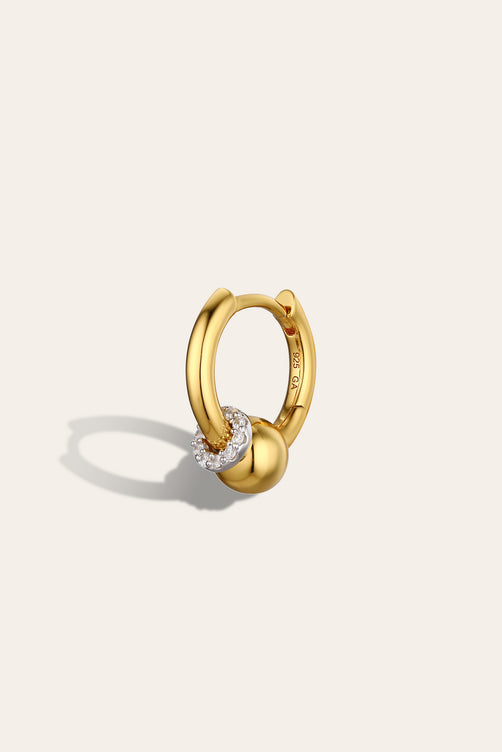 Soraya Piecing Bead Gold ear Huggie