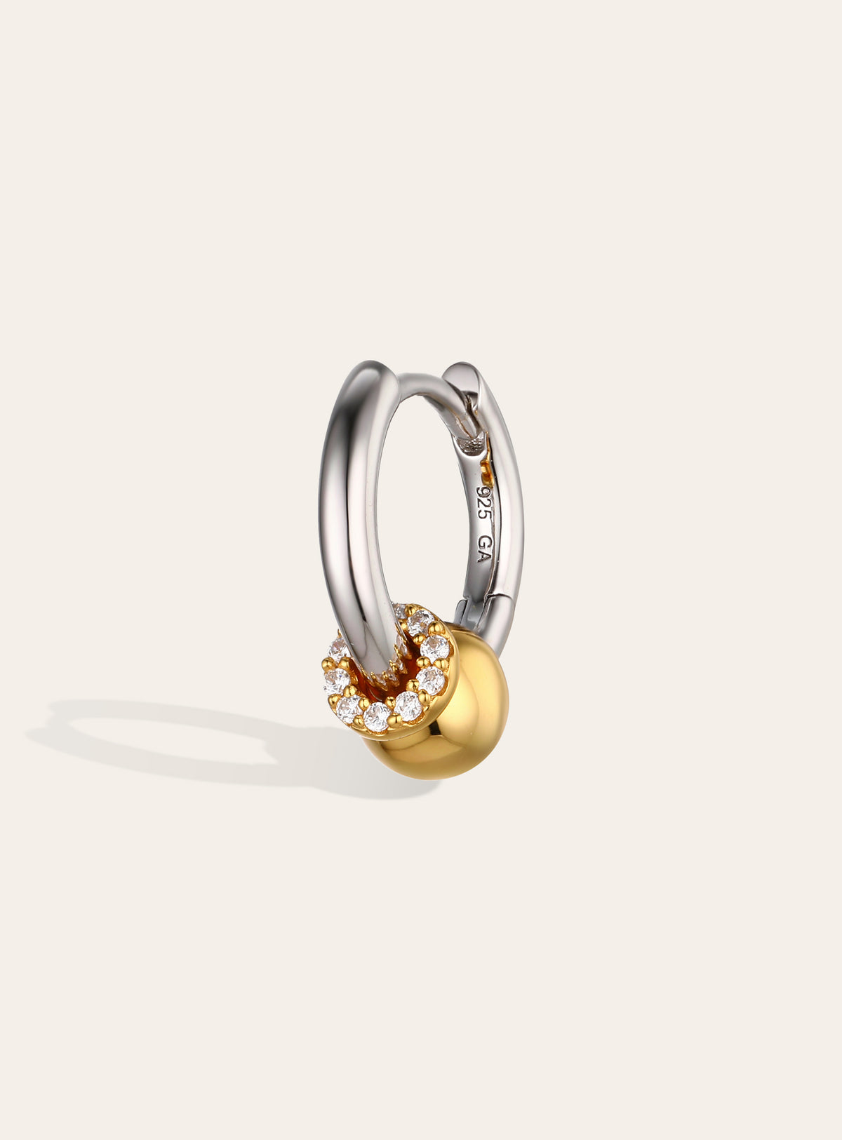 Soraya Piecing Bead Two-Tone ear Huggie