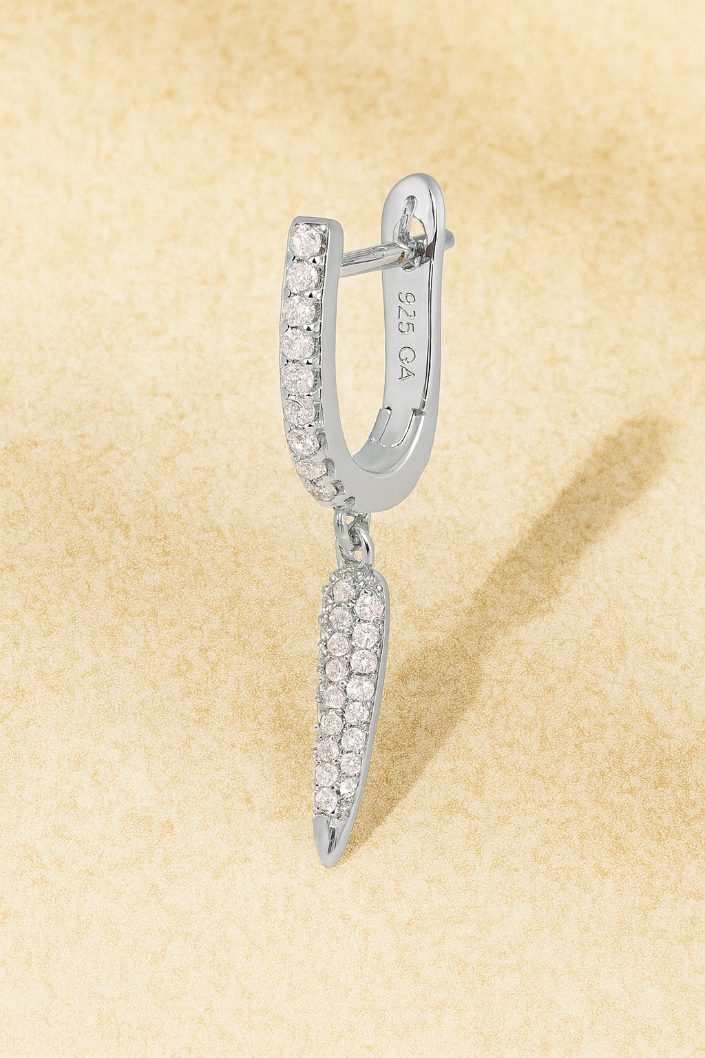 Spear silver drop earring