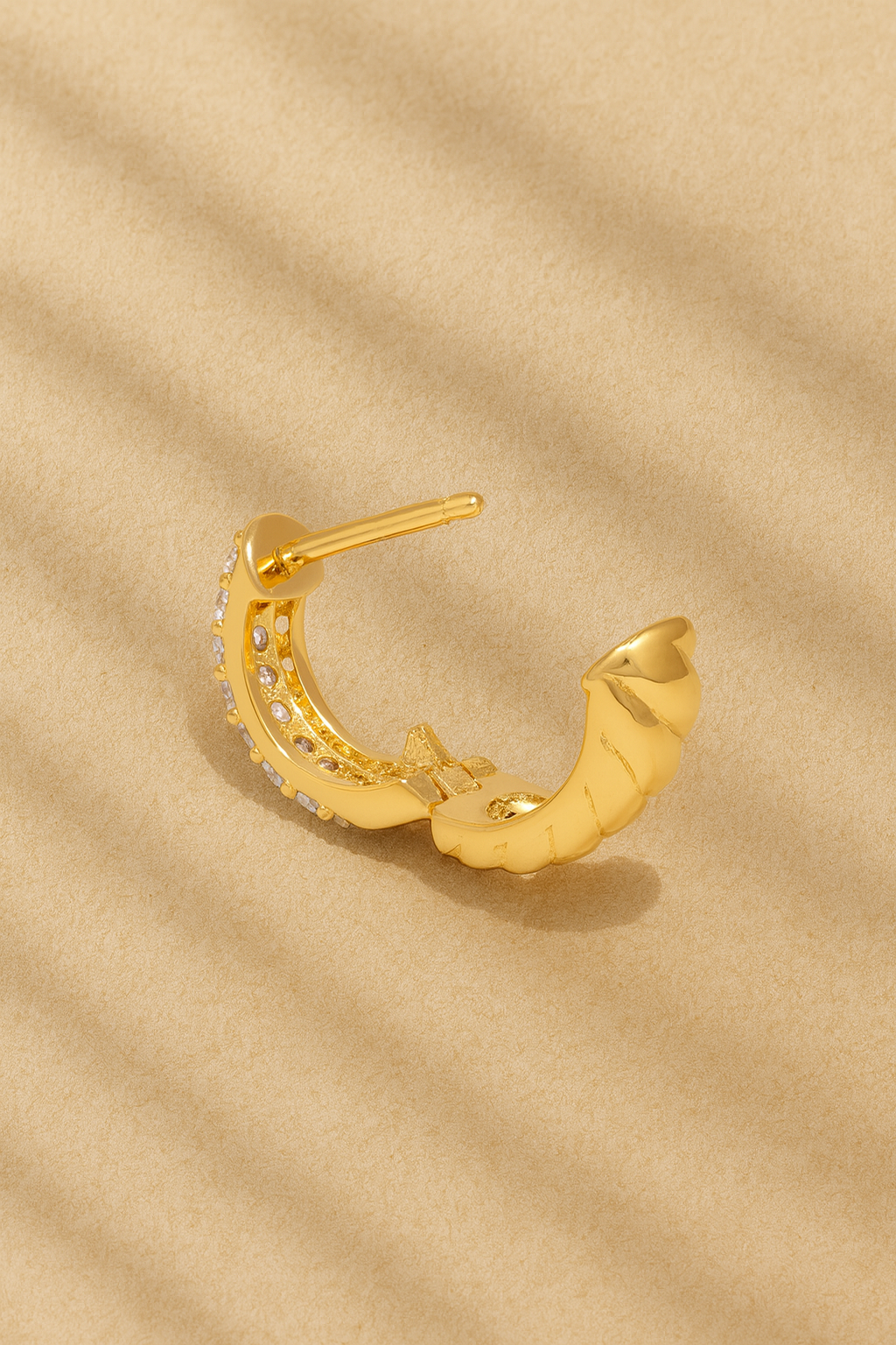 Speira Pave Gold Vermeil Huggie side