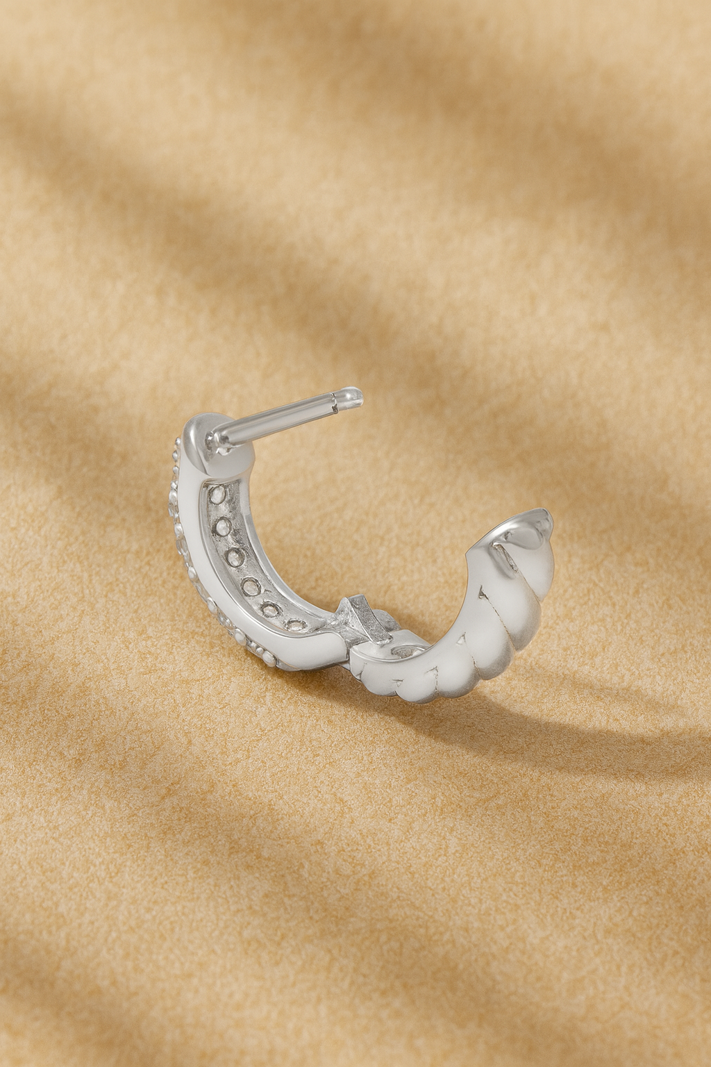 Speira Pave Silver Huggie back