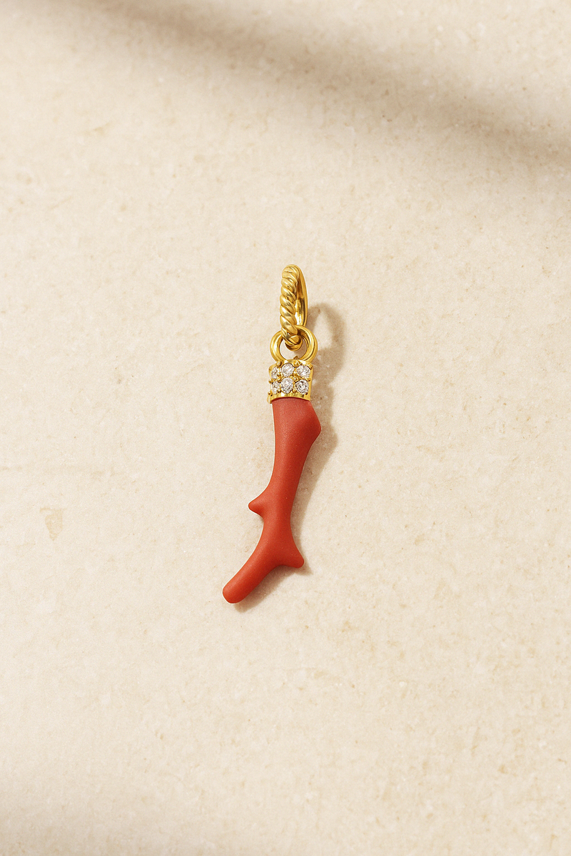 Speira Red Coral Gold Vermeil Charm