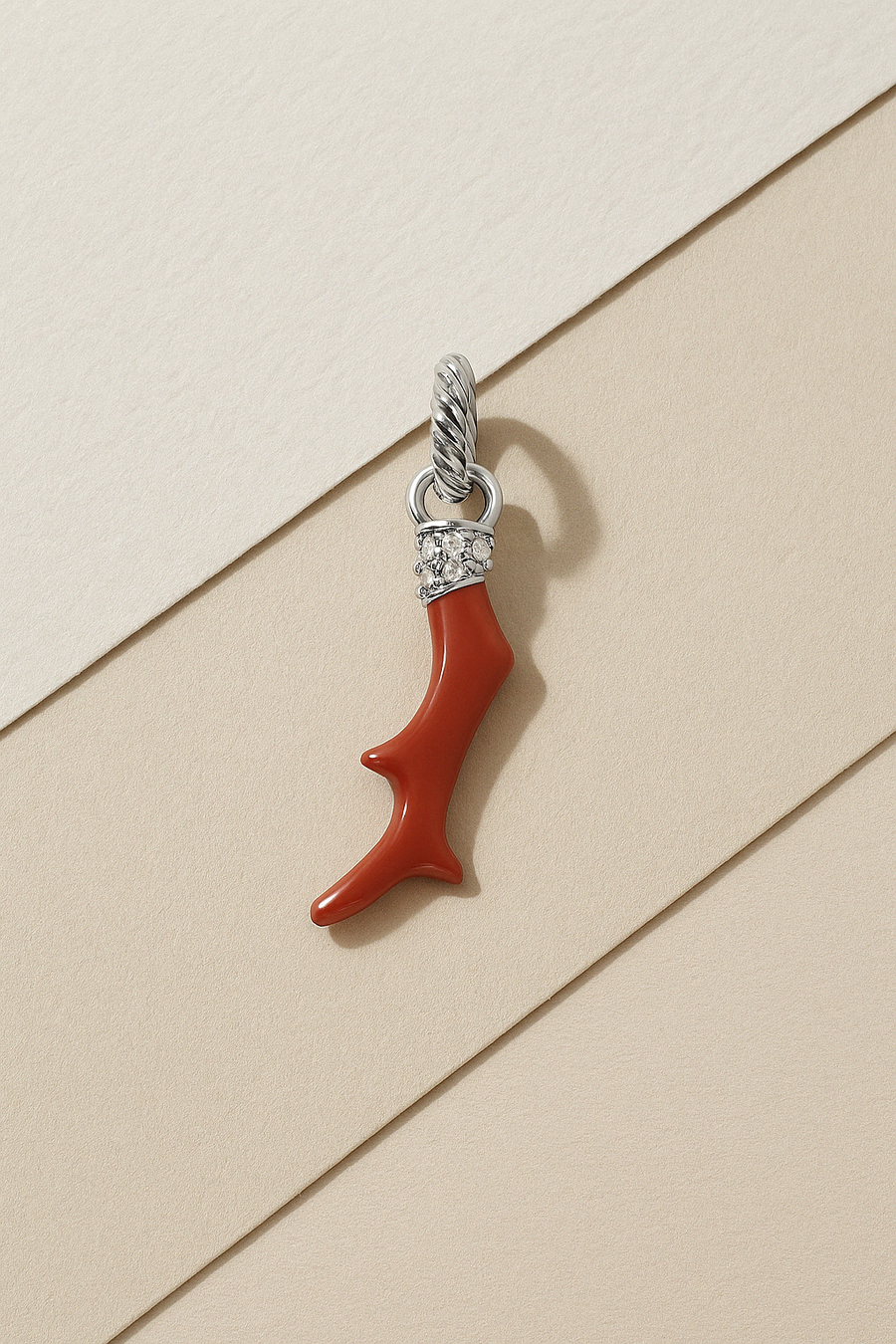 Speira Red Coral Sterling Silver Charm