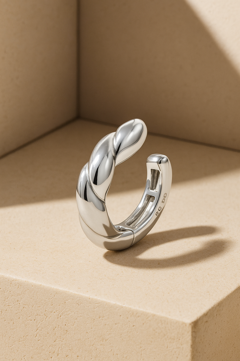 Speira band sterling silver ear cuff