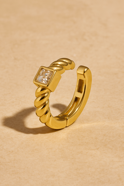 Speira square cz gold vermeil ear cuff