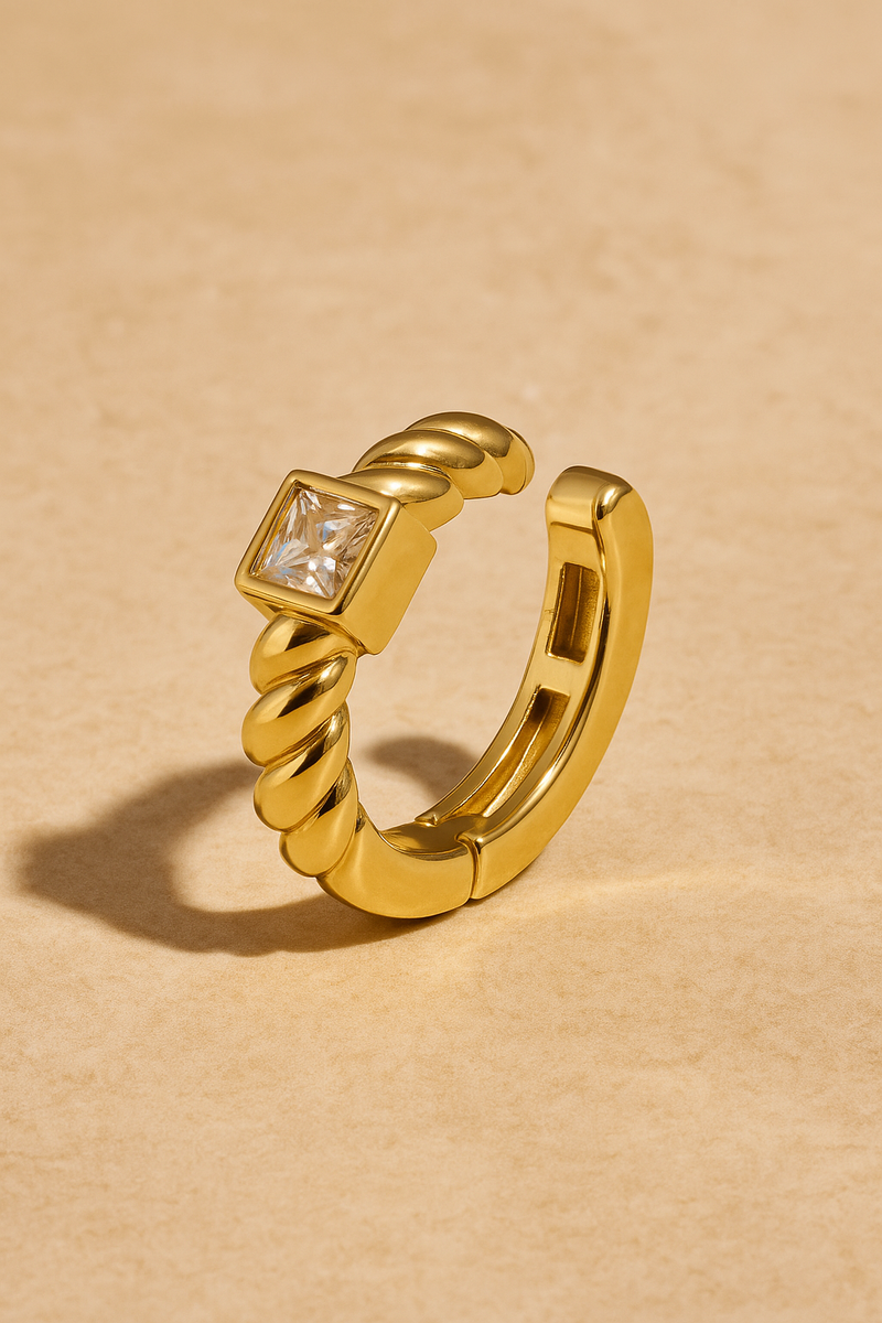 Speira square cz gold vermeil ear cuff