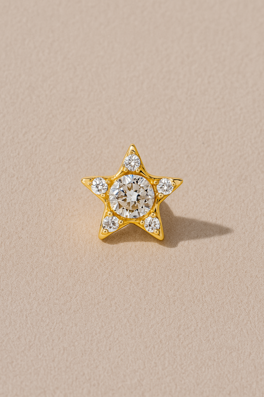 Star gold vermeil stud (ball screw)