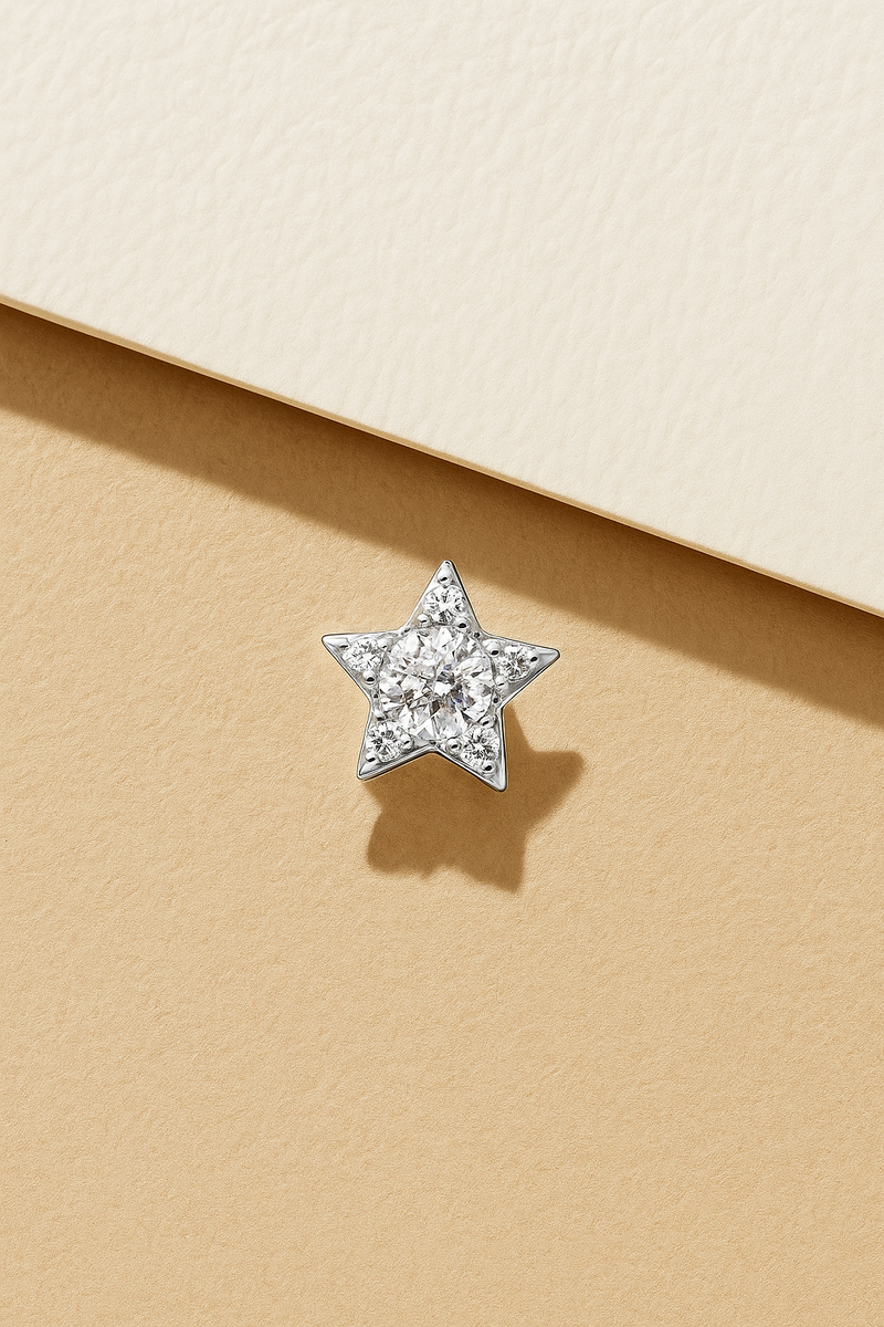 Star sterling silver stud