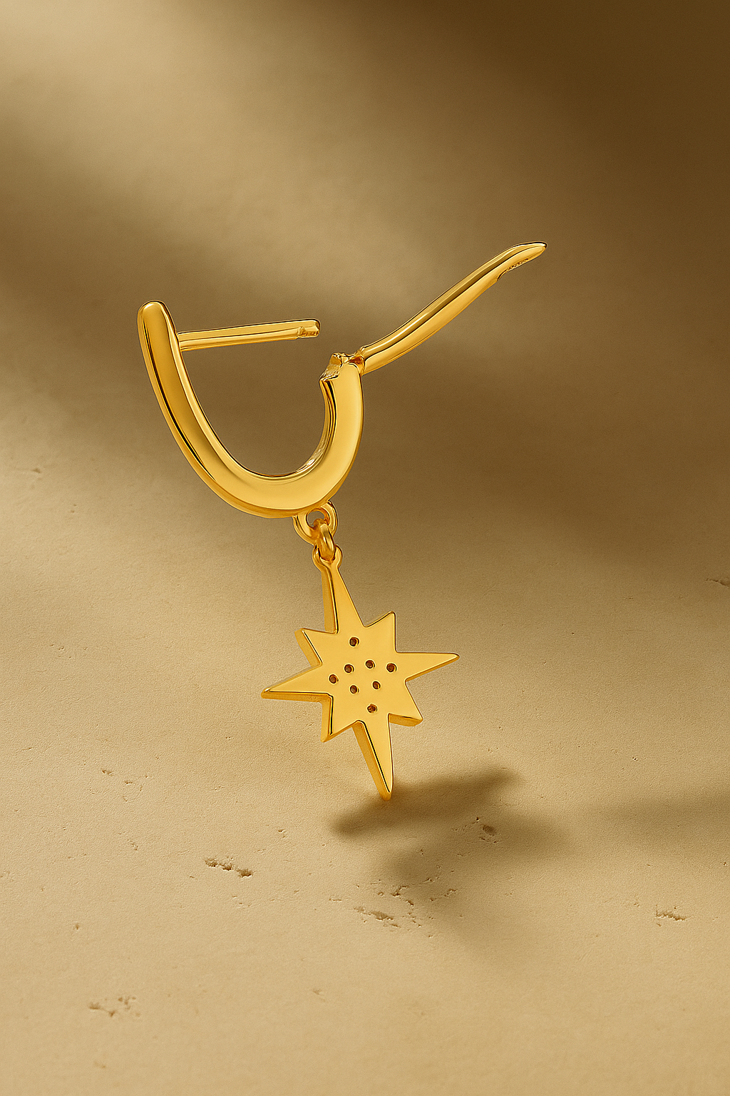 Starburst Gold Vermeil Drop Earring back