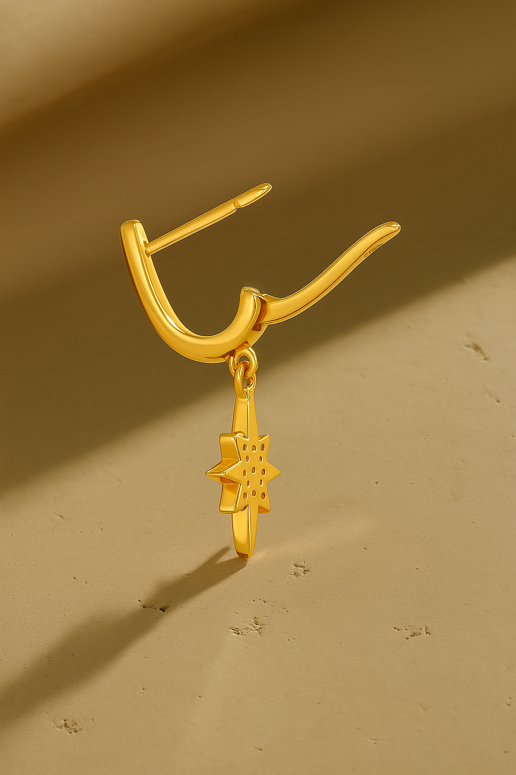 Starburst Gold Vermeil Drop Earring side