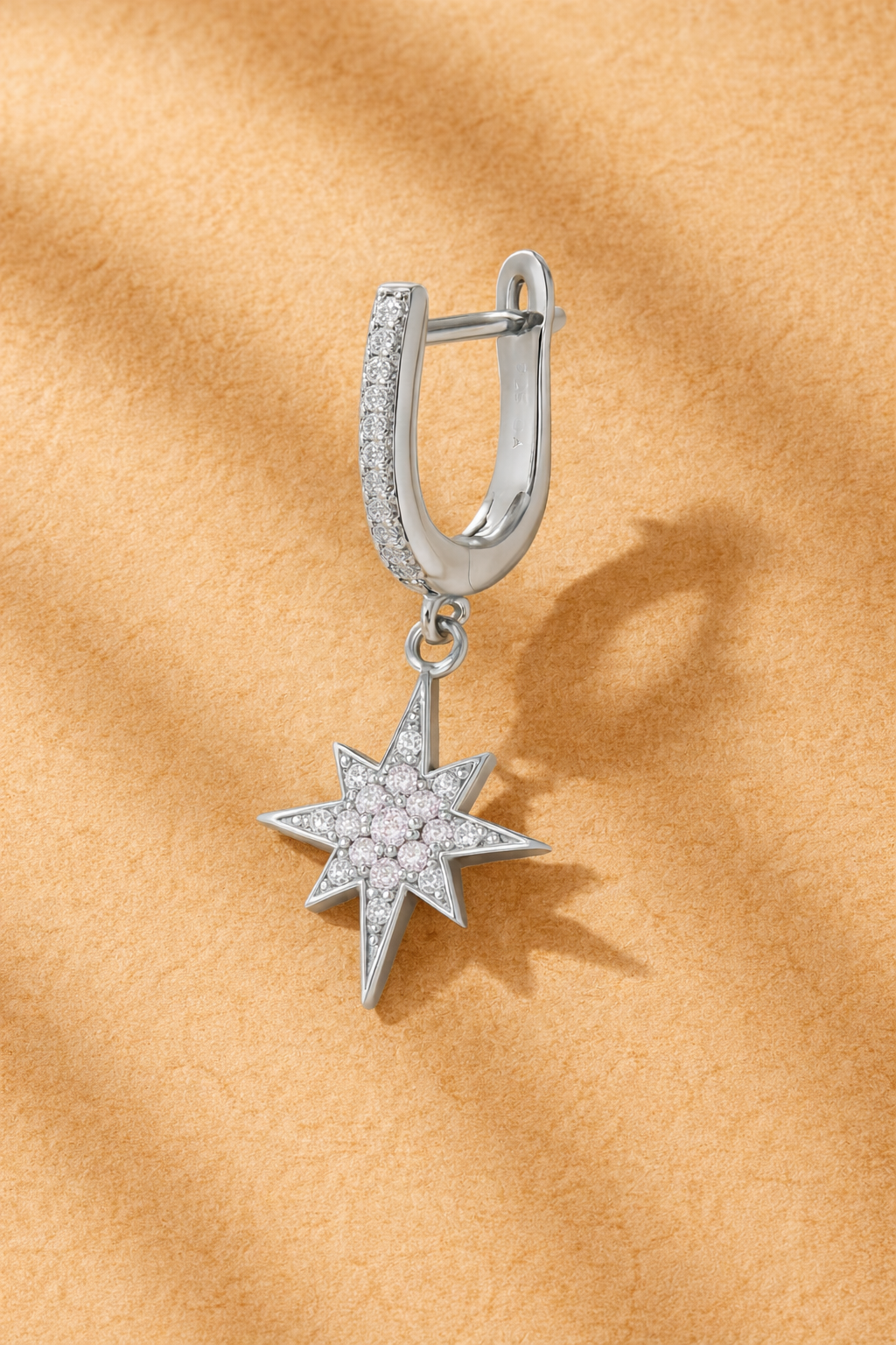 Starburst Silver Drop Earring