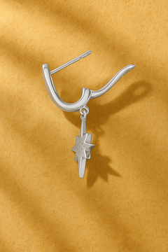 Starburst Silver Drop Earring side
