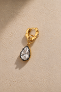 Tasha 6.5mm Gold Huggie with Vittoria Black & Gold Charm