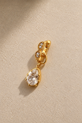 Tasha 6.5mm Gold Huggie with Vittoria Gold Charm