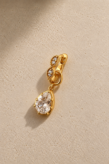 Tasha 6.5mm Gold Huggie with Vittoria Gold Charm