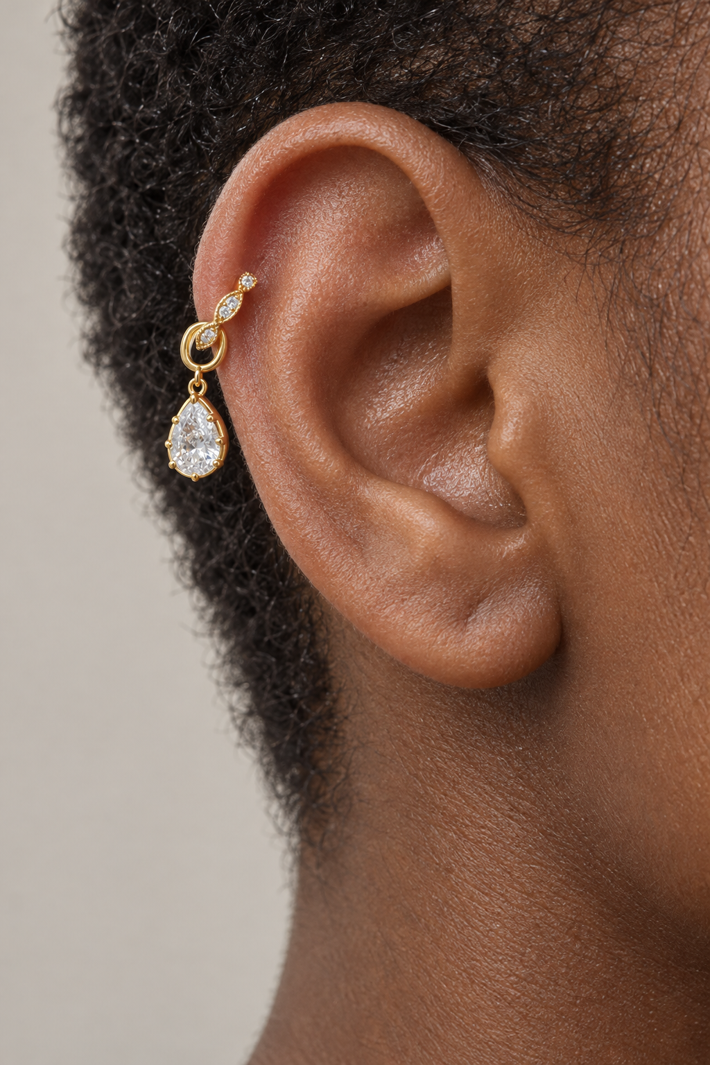 Tasha 6.5mm Gold Huggie with Vittoria Gold Charm