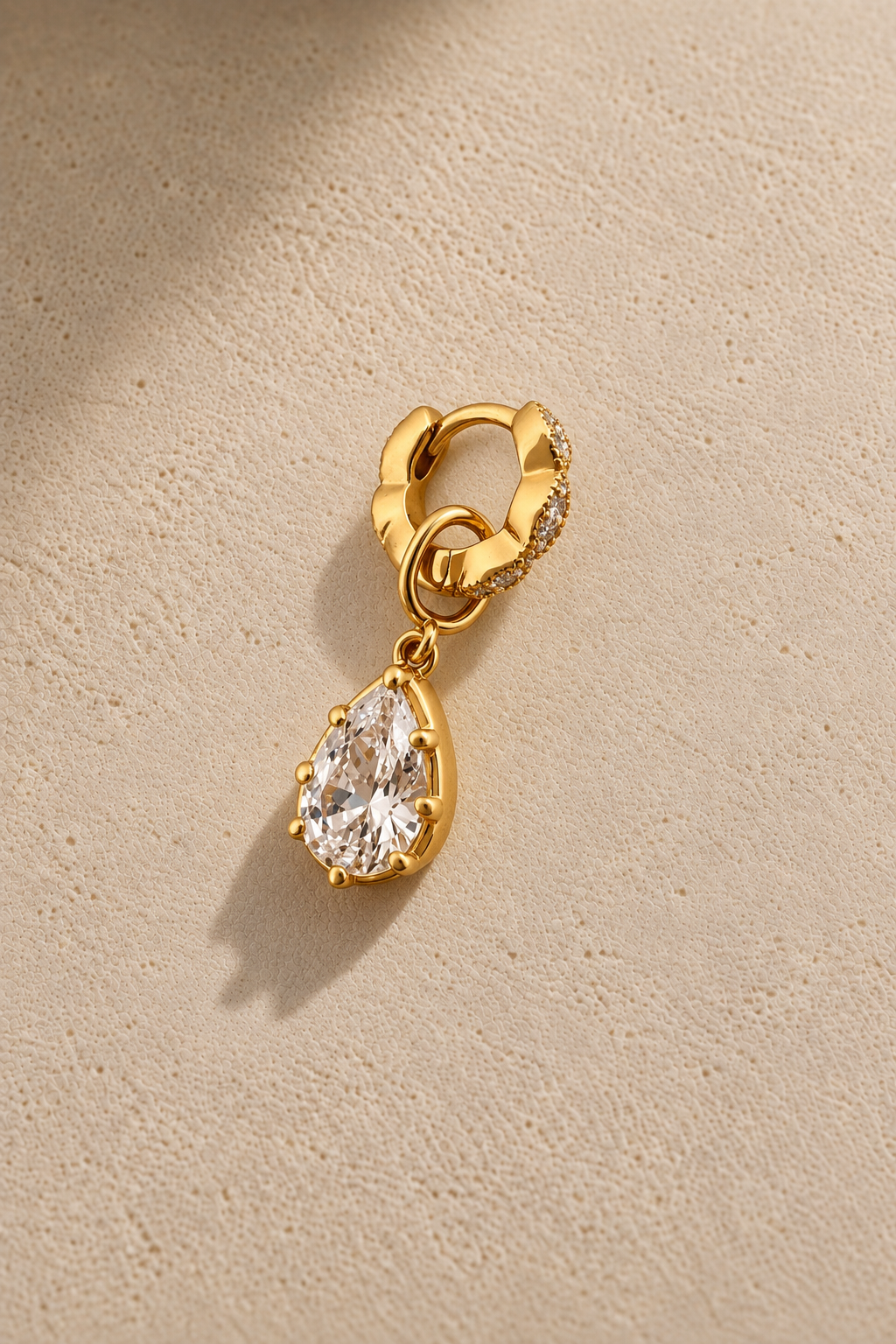 Tasha 6.5mm Gold Huggie with Vittoria Gold Charm
