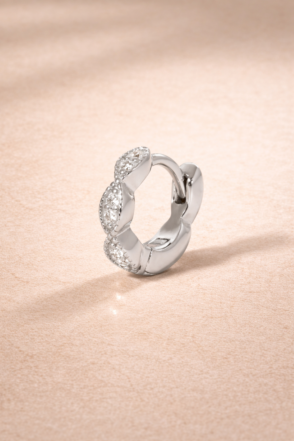 
Tasha 6.5 mm sterling silver huggie