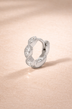 
Tasha 6.5 mm sterling silver huggie
