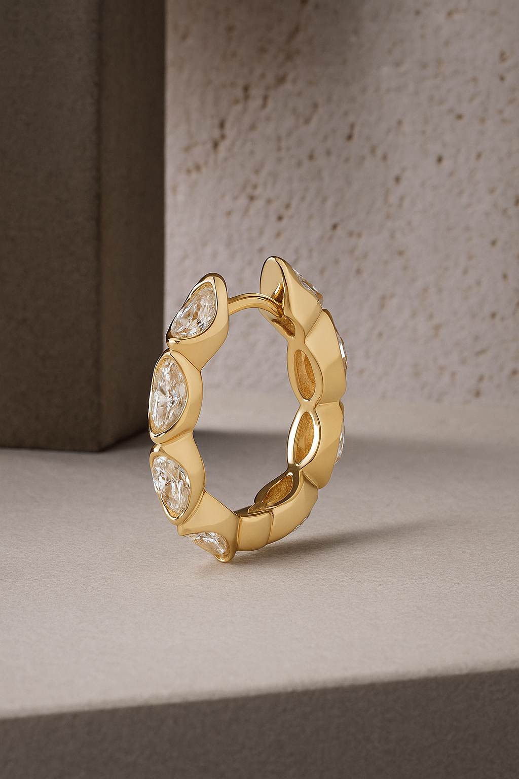 Tasha Marquise 11mm Gold Vermeil Huggie | Galleria Armadoro