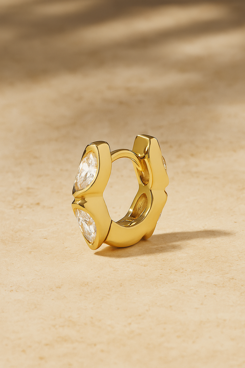 Tasha Marquise 6.5 mm Huggie – Gold Vermeil Piercing Hoop