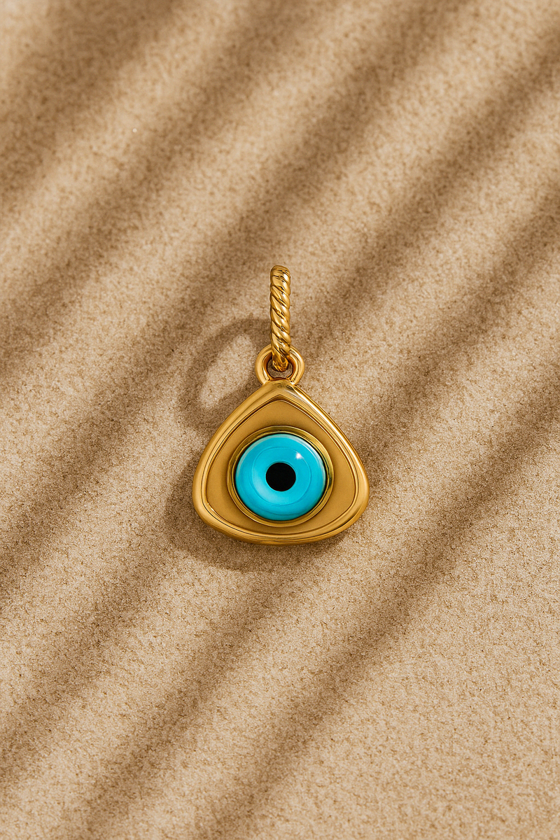 Triangle Evil Eye Gold Vermeil  Charm