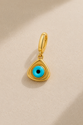 Triangle Evil Eye Hook Charm Gold