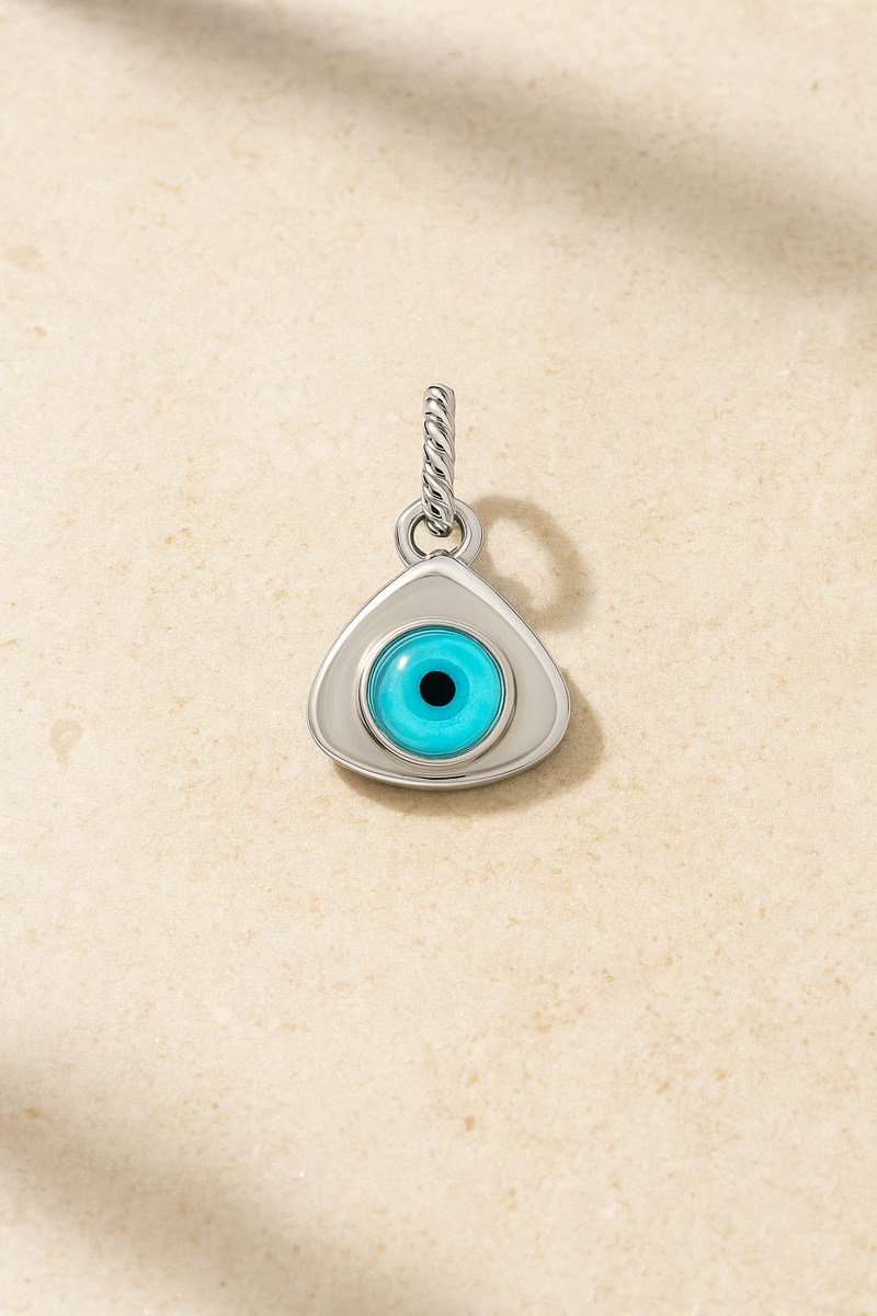 Triangle Evil Eye Silver  Charm