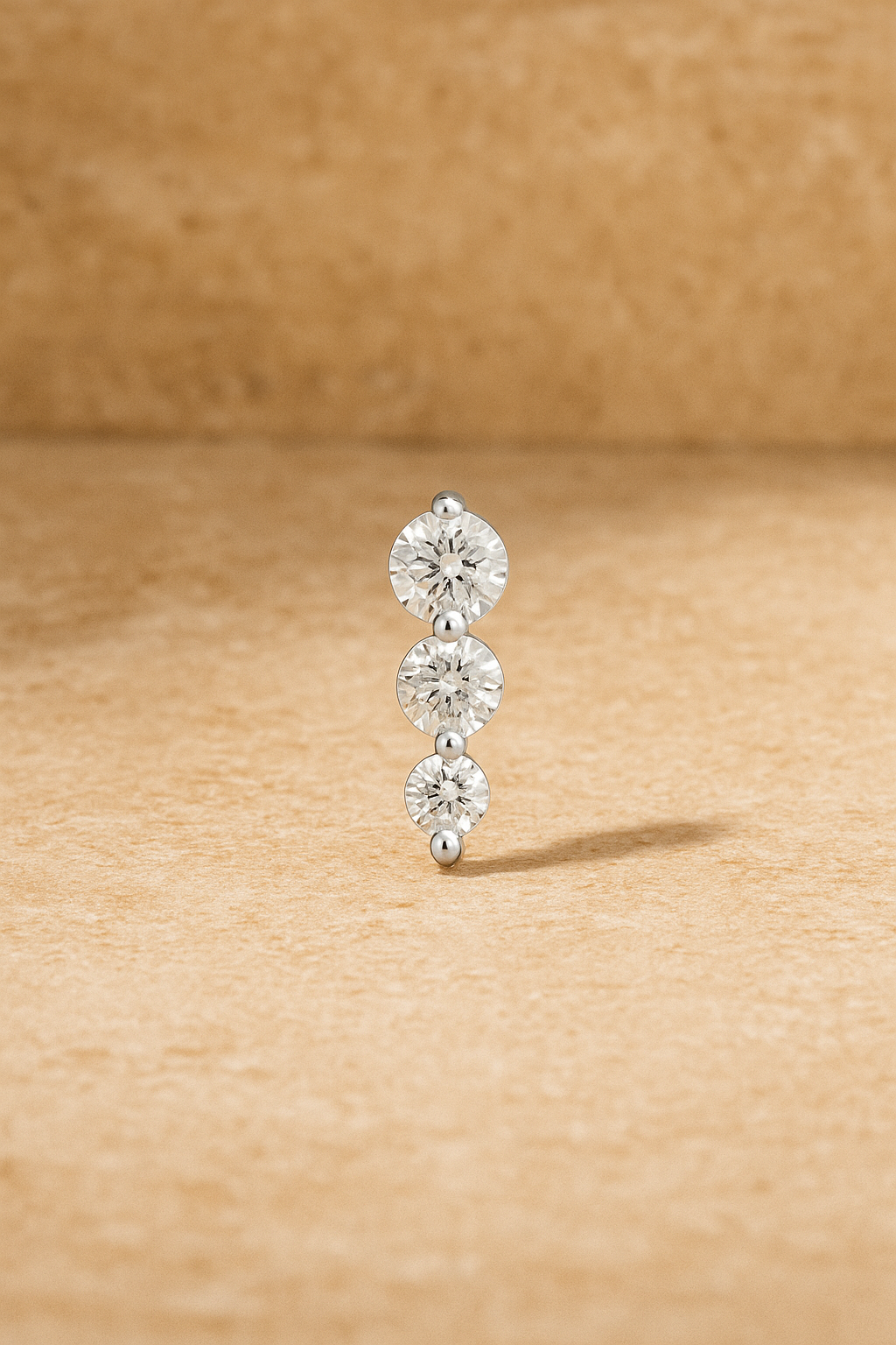"True Love" triple dot sterling silver stud earring