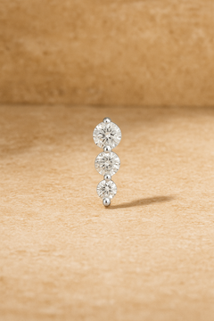 "True Love" triple dot sterling silver stud earring