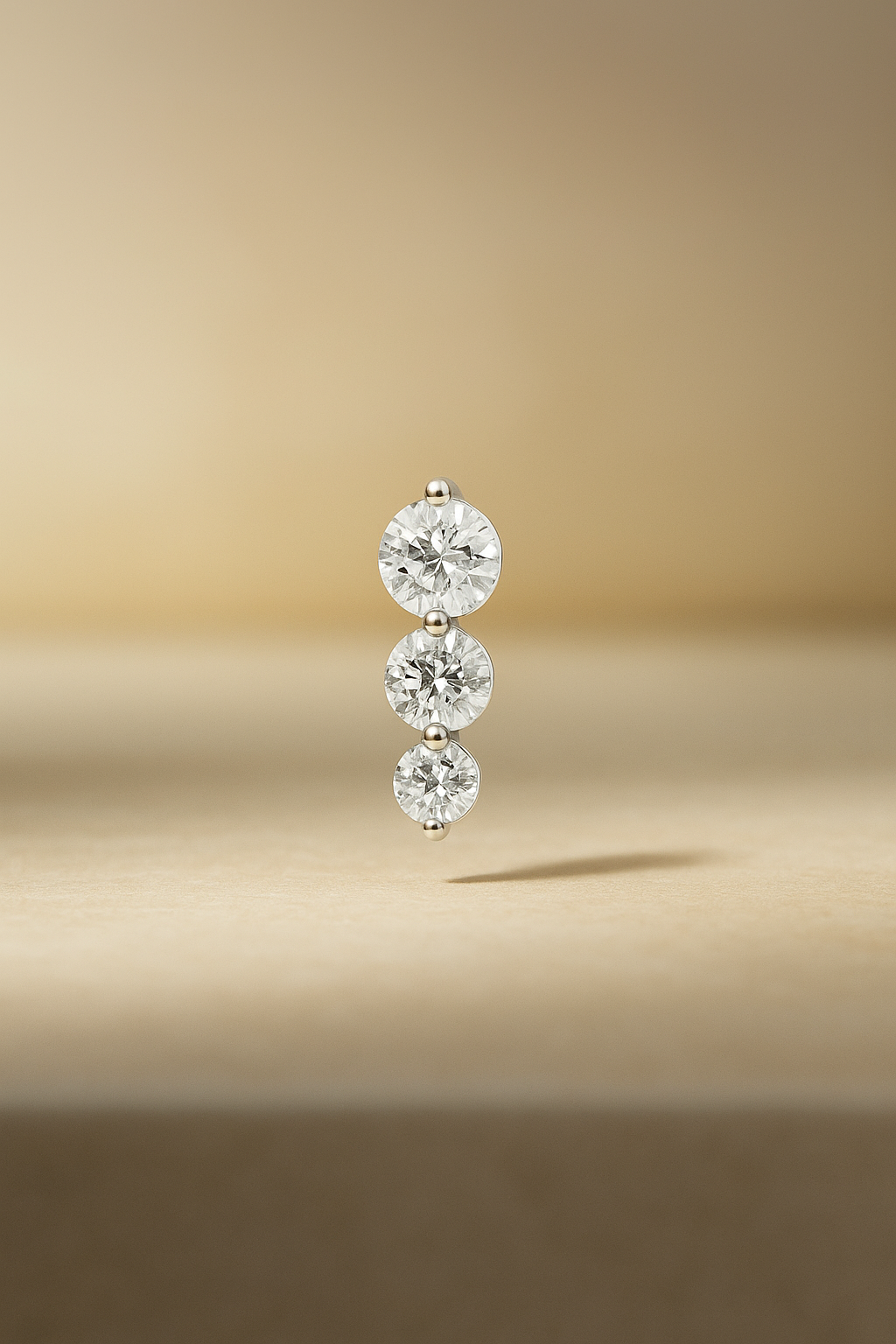 "True Love" triple dot sterling silver stud earring (ball screw)