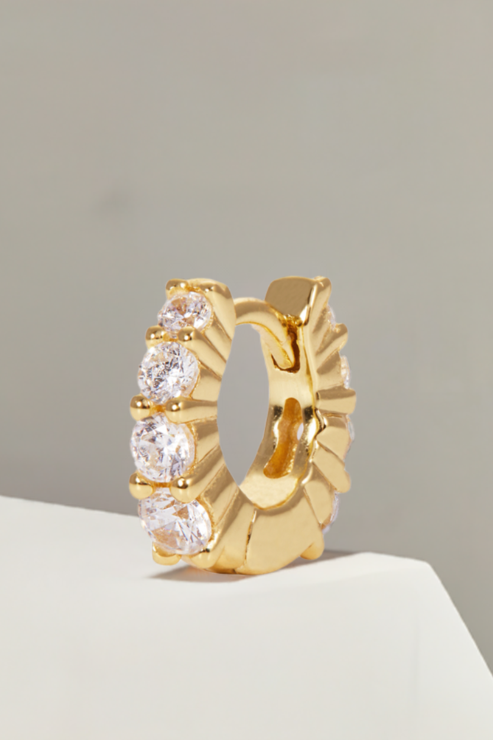 Mini Gala 6.5mm gold vermeil huggie — one of the two components included in the Mini Gala 6.5mm Gold Huggie with Vittoria Gold Charm bundle.