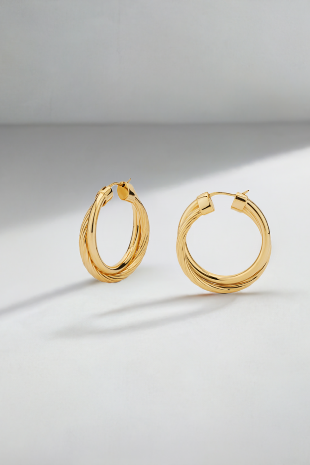 Allegra 3cm gold vermeil hoops