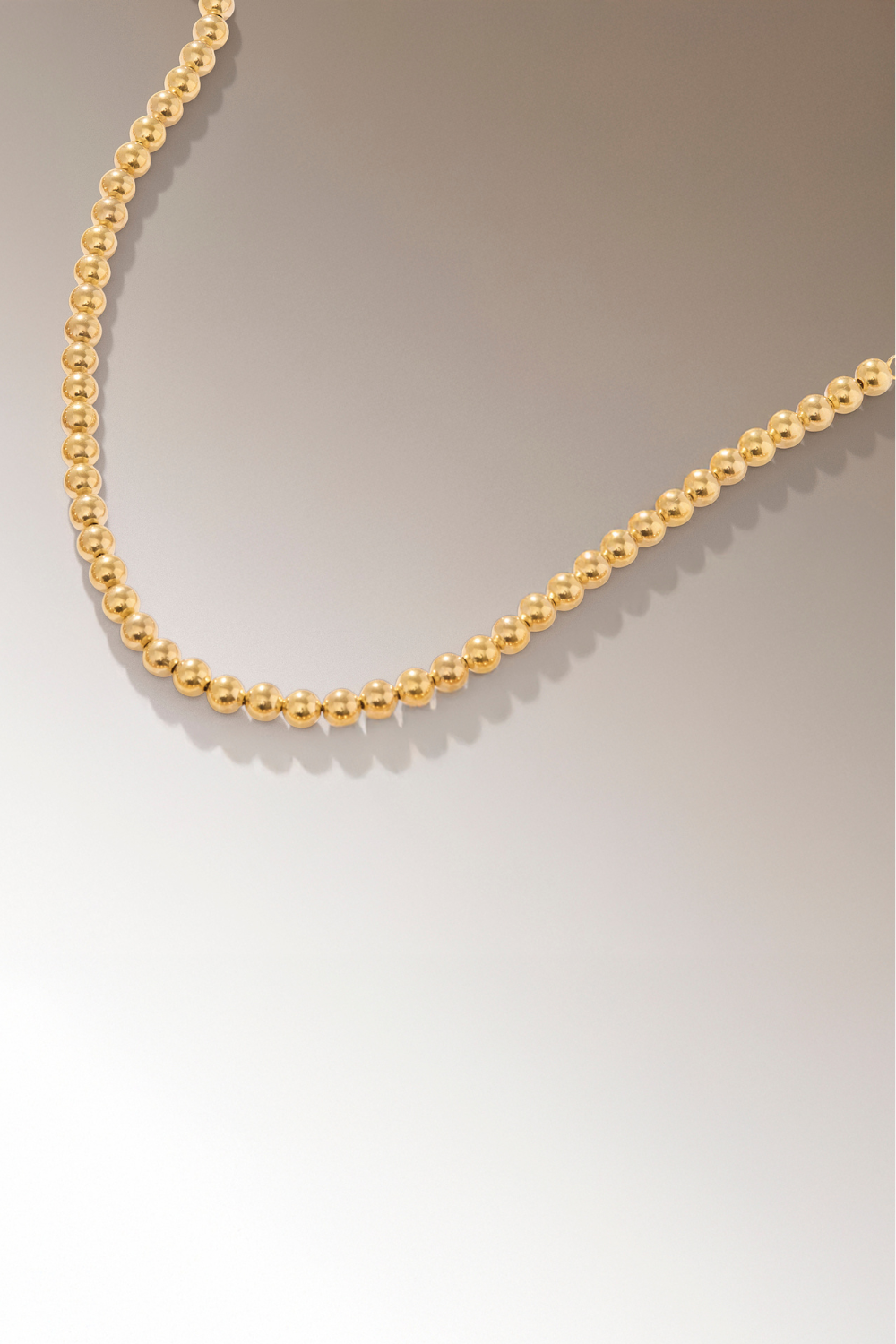 Medium Beaded Gold Plated Necklace