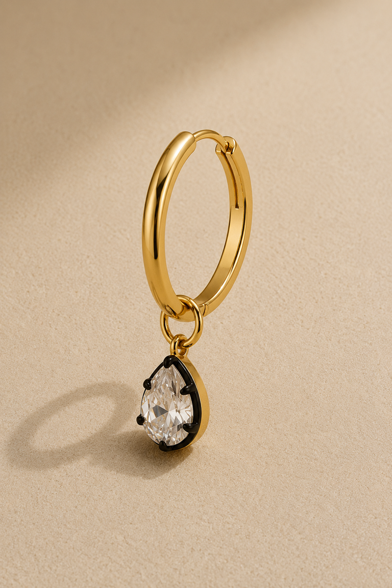 Vittoria Earring Charm Gold & Black Rhodium