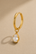 12.5mm Gold Huggie Earring Set With Vittoria Gold Charm