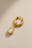 6.5mm Gold Huggie Earring Set With Vittoria Gold Charm