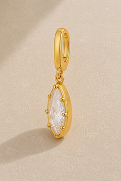 Vittoria marquise-cut crystal charm with polished gold setting and hook