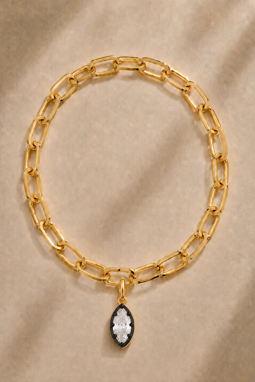 Vittoria Marquise Cara Bracelet / Anklet – Gold & Black