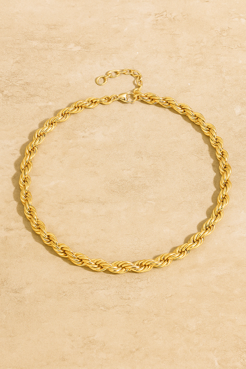 Xenia Gold Plated Rope Necklace