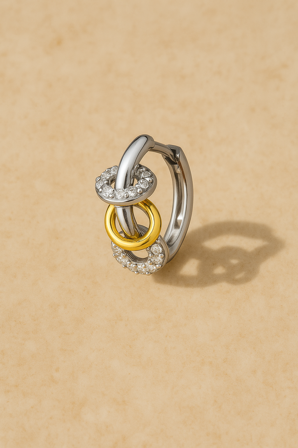 Yasmin Two-Tone Piercing Huggie