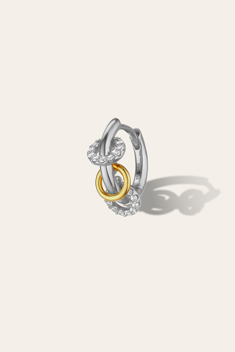 Yasmin Two-Tone Piercing ear Huggie