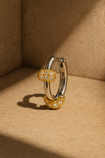 Zeina Two-Tone Huggie Earring