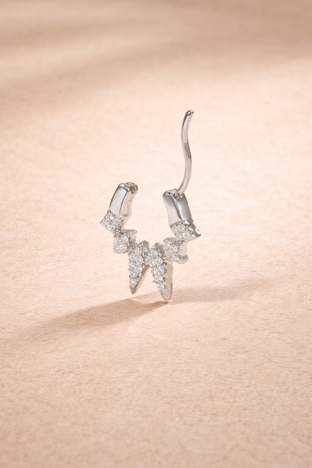 Ziggy sterling silver huggie model open