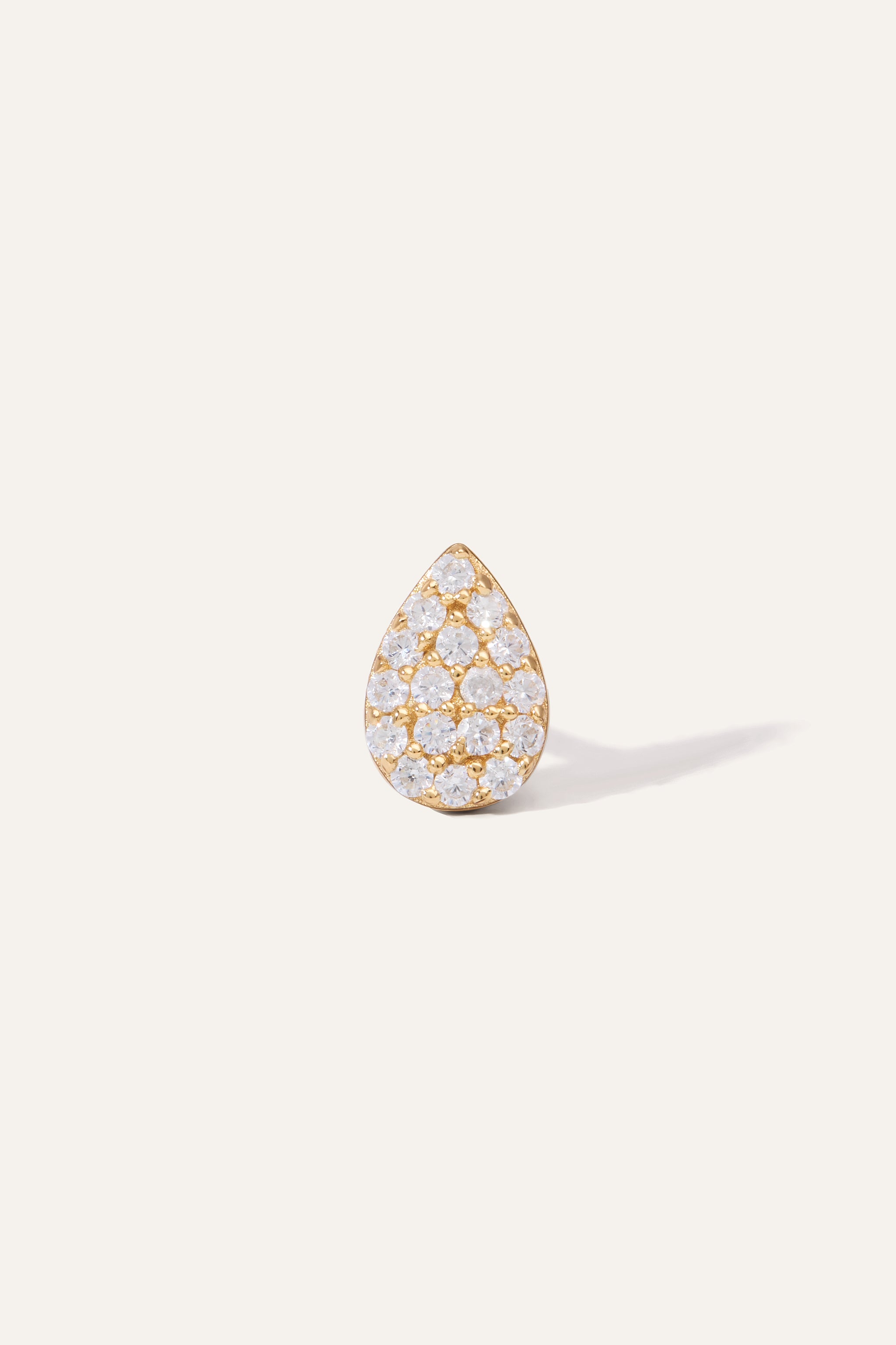 Lacrima Pave Gold Vermeil Stud Earring (ball screw)