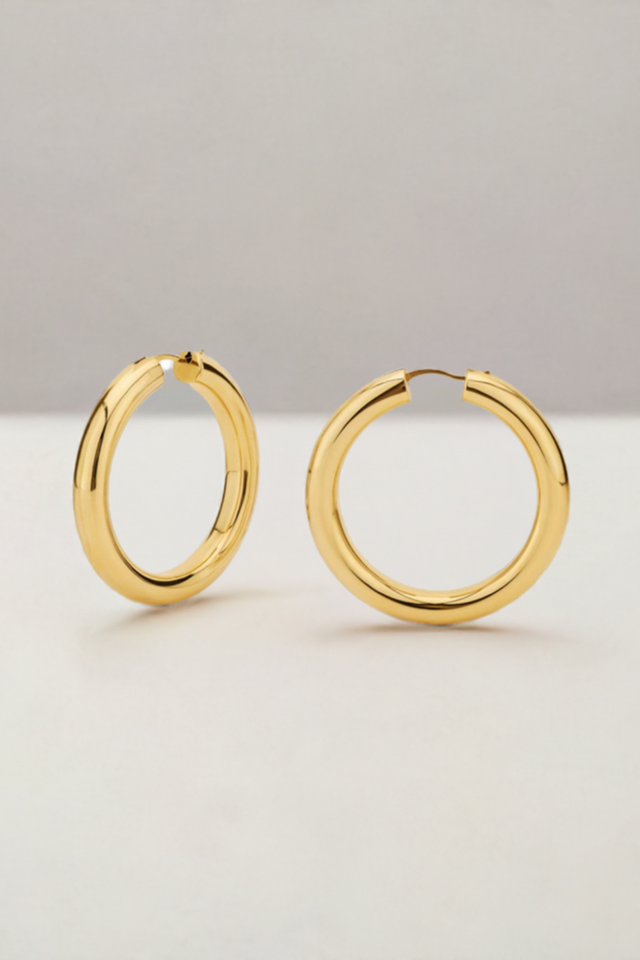 Bella 4 cm gold vermeil hoops