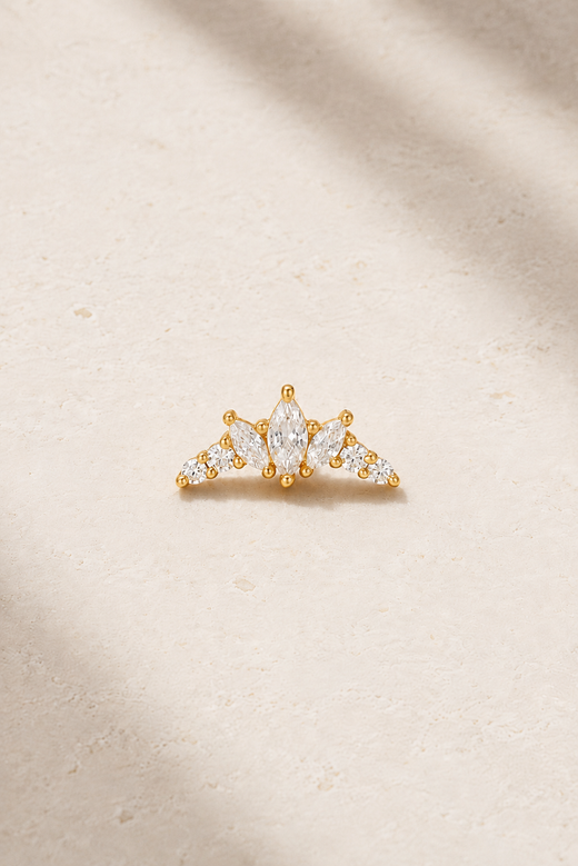Couronne Gold Stud Earring