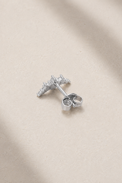 Back view of Couronne Silver Stud Earring with butterfly post fastening