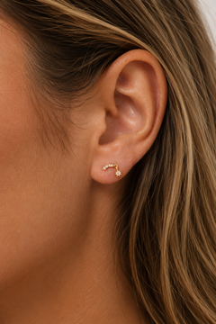 Back view of Étoile Gold Stud Earring with butterfly post fastening