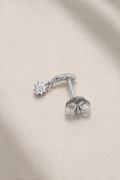 Back view of Étoile Silver Stud Earring with butterfly post fastening